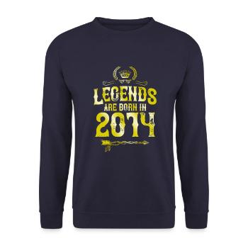 2014 legends born in - Unisex Pullover - Navy - Vorne - Alina (178cm) & Michal (187cm)