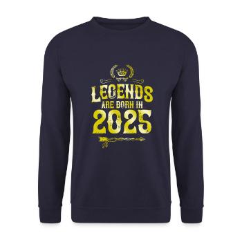 2025 legends born in - Unisex Sweatshirt - navy - Front - Alina (178cm) & Michal (187cm)