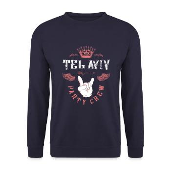 Tel Aviv Party Crew - Sweat-shirt Unisexe - marine - Devant - Alina (178cm) & Michal (187cm)