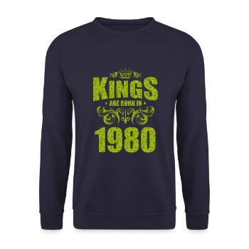 les rois naissent en 1980 - Sweat-shirt Unisexe - marine - Devant - Alina (178cm) & Michal (187cm)