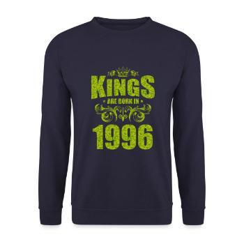 kings are born 1996 - Unisex Sweatshirt - navy - Front - Alina (178cm) & Michal (187cm)