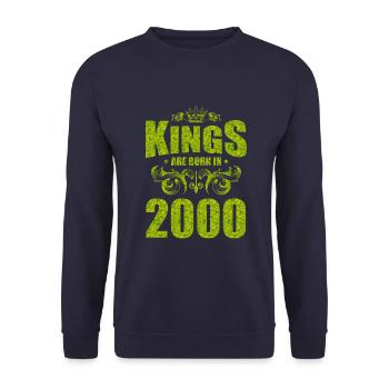 kings are born 2000 - Unisex Sweatshirt - navy - Front - Alina (178cm) & Michal (187cm)