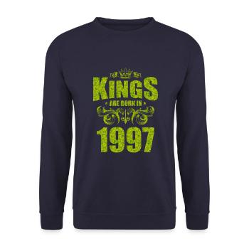 kings are born 1997 - Unisex Pullover - Navy - Vorne - Alina (178cm) & Michal (187cm)