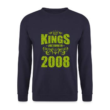 kings are born 2008 - Unisex Sweatshirt - navy - Front - Alina (178cm) & Michal (187cm)