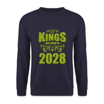 kings are born 2028 - Unisex Pullover - Navy - Vorne - Alina (178cm) & Michal (187cm)