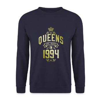 Queens born in 1994 - Unisex Pullover - Navy - Vorne - Alina (178cm) & Michal (187cm)