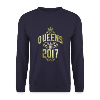 Queens born in 2017 - Unisex Sweatshirt - navy - Front - Alina (178cm) & Michal (187cm)
