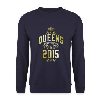 Queens born in 2015 - Unisex Pullover - Navy - Vorne - Alina (178cm) & Michal (187cm)