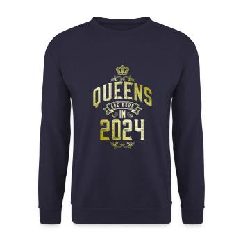 Queens born in 2024 - Unisex Sweatshirt - navy - Front - Alina (178cm) & Michal (187cm)