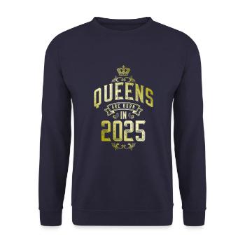 Queens born in 2025 - Unisex Sweatshirt - navy - Front - Alina (178cm) & Michal (187cm)