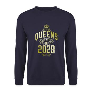 Queens born in 2028 - Unisex Pullover - Navy - Vorne - Alina (178cm) & Michal (187cm)