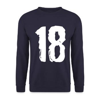 18 Zahl Trikot - Unisex Pullover - Navy - Vorne - Alina (178cm) & Michal (187cm)