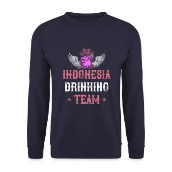 Équipe de consommation d’alcool en Indonésie - Sweat-shirt Unisexe - marine - Devant - Alina (178cm) & Michal (187cm)
