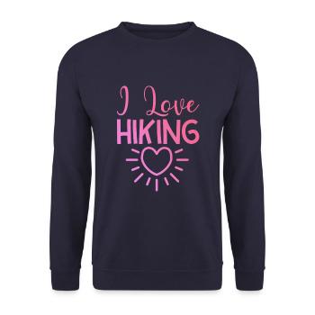 I love hiking - Unisex Sweatshirt - navy - Front - Alina (178cm) & Michal (187cm)