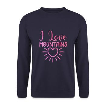 Ich liebe Berge - Unisex Pullover - Navy - Vorne - Alina (178cm) & Michal (187cm)