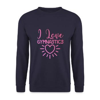 Ich liebe Gymnastik - Unisex Pullover - Navy - Vorne - Alina (178cm) & Michal (187cm)