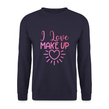 Ich liebe Make up - Unisex Pullover - Navy - Vorne - Alina (178cm) & Michal (187cm)