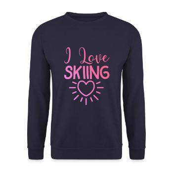 I love skiing - Unisex Sweatshirt - navy - Front - Alina (178cm) & Michal (187cm)