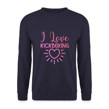 I love kick boxing - Unisex Sweatshirt - navy - Front - Alina (178cm) & Michal (187cm)