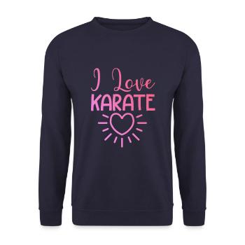 Ich liebe Karate - Unisex Pullover - Navy - Vorne - Alina (178cm) & Michal (187cm)