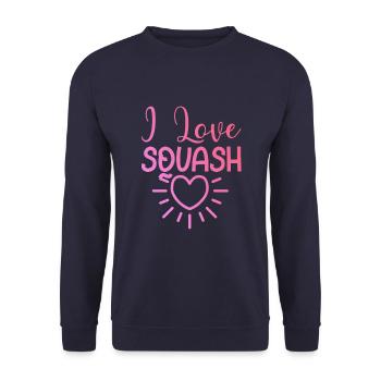 Ich liebe Squash - Unisex Pullover - Navy - Vorne - Alina (178cm) & Michal (187cm)
