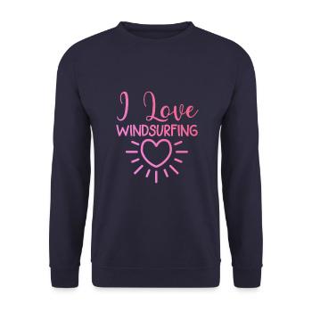 I love windsurfing - Unisex Sweatshirt - navy - Front - Alina (178cm) & Michal (187cm)