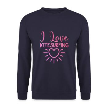 I love kitesurfing - Unisex Sweatshirt - navy - Front - Alina (178cm) & Michal (187cm)