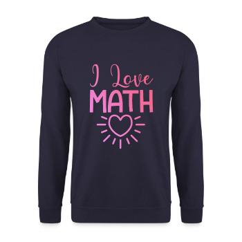 I love math - Unisex Sweatshirt - navy - Front - Alina (178cm) & Michal (187cm)