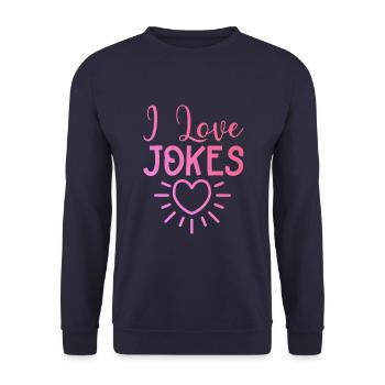 Ich liebe Witze - Unisex Pullover - Navy - Vorne - Alina (178cm) & Michal (187cm)