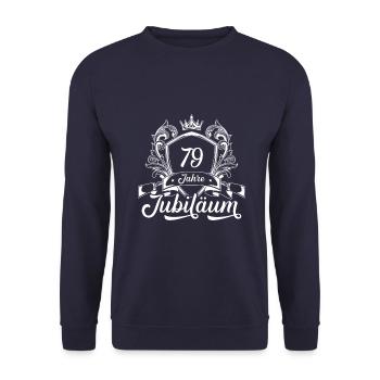 79 Zahl Kranz - Unisex Pullover - Navy - Vorne - Alina (178cm) & Michal (187cm)