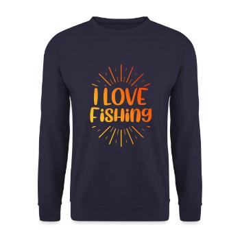 I love fishing - Unisex Sweatshirt - navy - Front - Alina (178cm) & Michal (187cm)