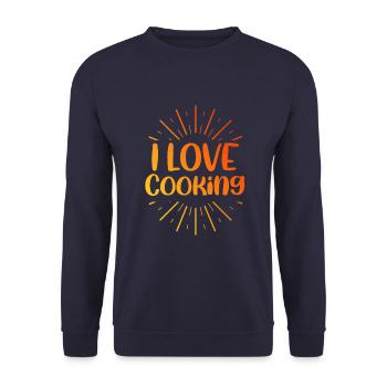 Ich liebe Kochen - Unisex Pullover - Navy - Vorne - Alina (178cm) & Michal (187cm)