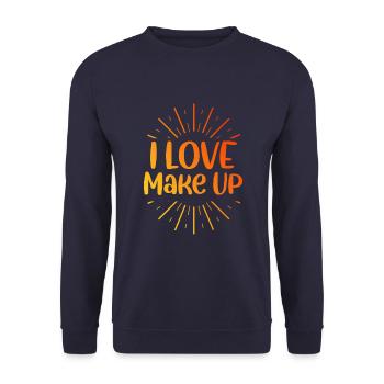Ich liebe Make up - Unisex Pullover - Navy - Vorne - Alina (178cm) & Michal (187cm)