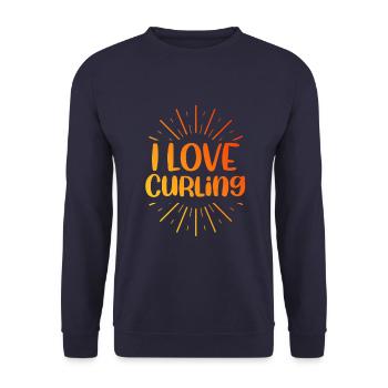 I love curling - Unisex Sweatshirt - navy - Front - Alina (178cm) & Michal (187cm)