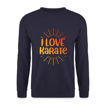 Ich liebe Karate - Unisex Pullover - Navy - Vorne - Alina (178cm) & Michal (187cm)