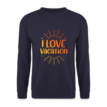 I love holidays - Unisex Sweatshirt - navy - Front - Alina (178cm) & Michal (187cm)