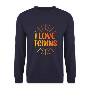 I love tennis - Unisex Sweatshirt - navy - Front - Alina (178cm) & Michal (187cm)