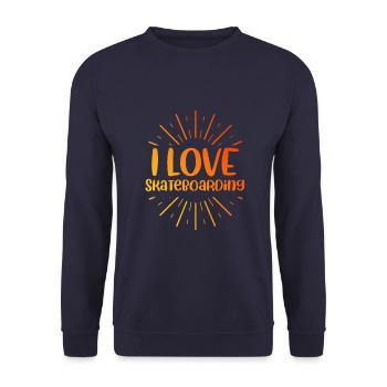 Ich Liebe Skateboard - Unisex Pullover - Navy - Vorne - Alina (178cm) & Michal (187cm)