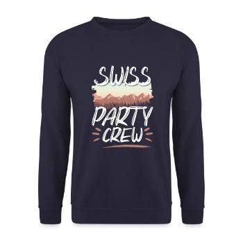 Swiss Party Crew - Sweat-shirt Unisexe - marine - Devant - Alina (178cm) & Michal (187cm)