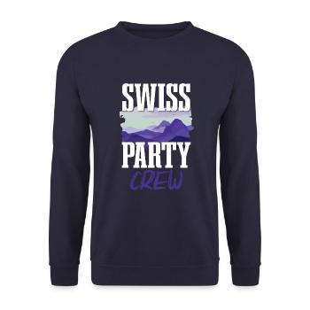 Swiss Party Crew - Sweat-shirt Unisexe - marine - Devant - Alina (178cm) & Michal (187cm)