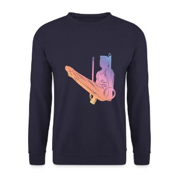 Gymnastics Silhouette - Unisex Sweatshirt - navy - Front - Alina (178cm) & Michal (187cm)