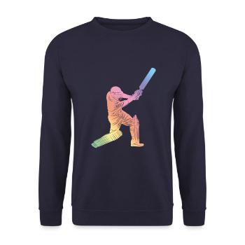 Cricket Sport Silhouette - Unisex Sweatshirt - navy - Front - Alina (178cm) & Michal (187cm)