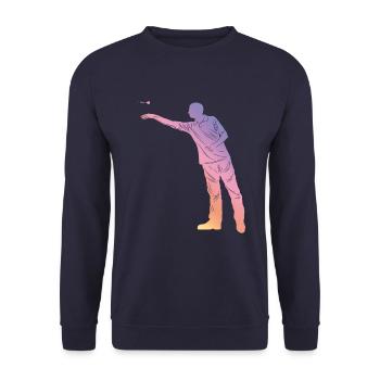 Silhouette de fléchettes - Sweat-shirt Unisexe - marine - Devant - Alina (178cm) & Michal (187cm)