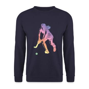 Silhouette de sport de hockey sur gazon - Sweat-shirt Unisexe - marine - Devant - Alina (178cm) & Michal (187cm)