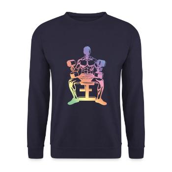 Fitness silhouette - Unisex Pullover - Navy - Vorne - Alina (178cm) & Michal (187cm)