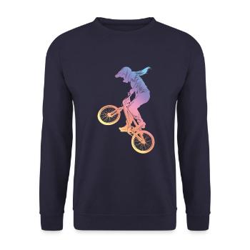 Motocross Woman Silhouette - Unisex Sweatshirt - navy - Front - Alina (178cm) & Michal (187cm)