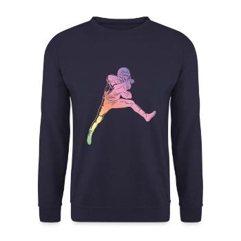 Football Silhouette - Sweat-shirt Unisexe - marine - Devant - Alina (178cm) & Michal (187cm)