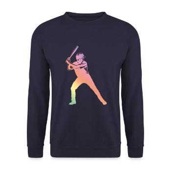 baseball silhouette - Unisex Sweatshirt - navy - Front - Alina (178cm) & Michal (187cm)