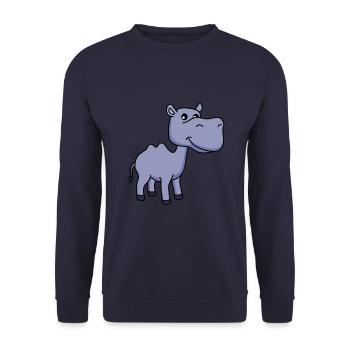 Kamel Comic - Unisex Pullover - Navy - Vorne - Alina (178cm) & Michal (187cm)