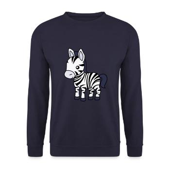 Zebra Comic Tier - Unisex Pullover - Navy - Vorne - Alina (178cm) & Michal (187cm)